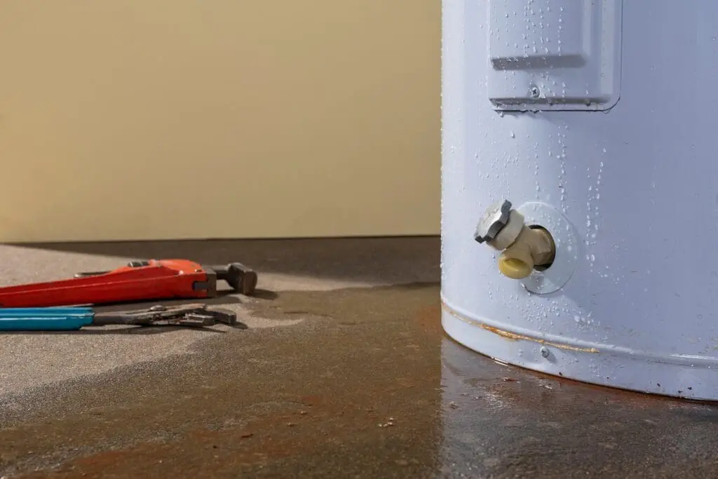 water heater leaking water onto floor
