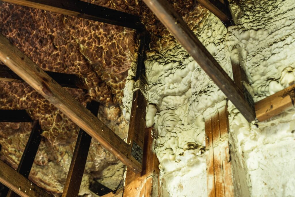 Inside an attic