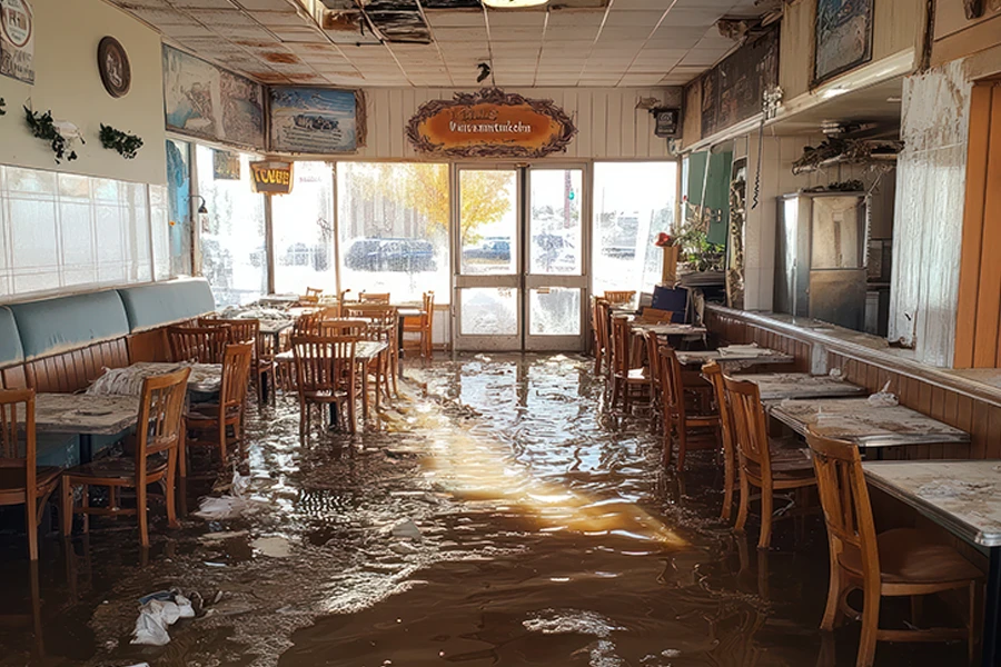 flooded restaurant