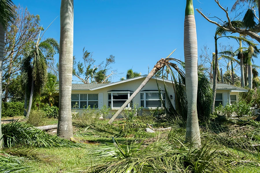 home damaged by a hurricane