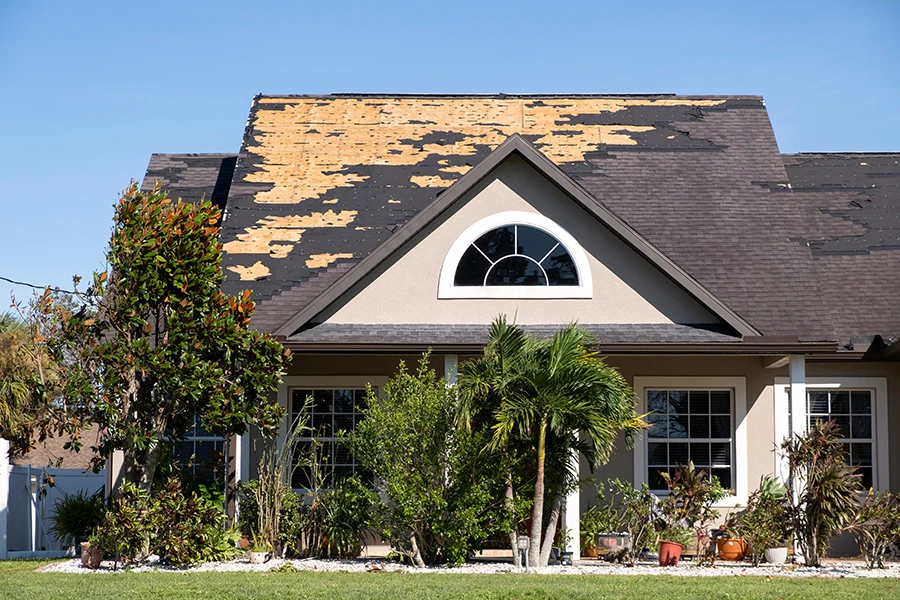 home damaged by a hurricane