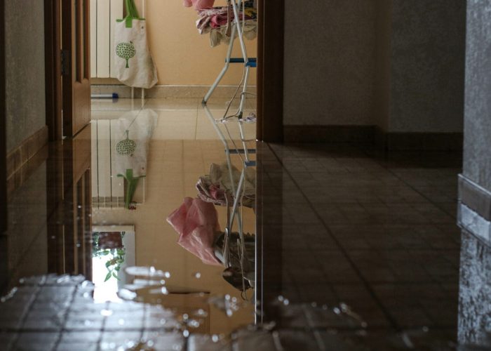 Water damage restoration flood in house