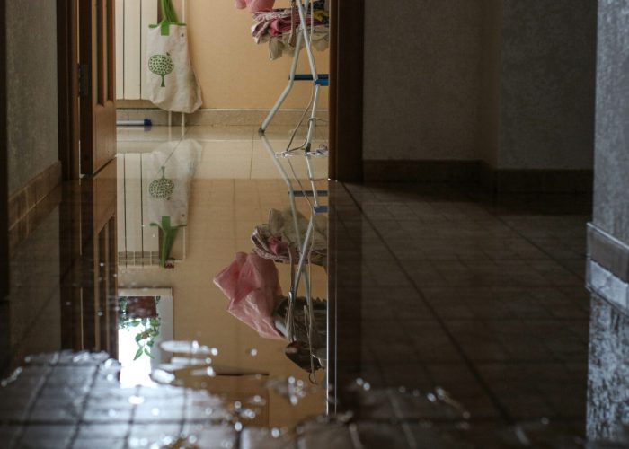 Water damage restoration flood in house